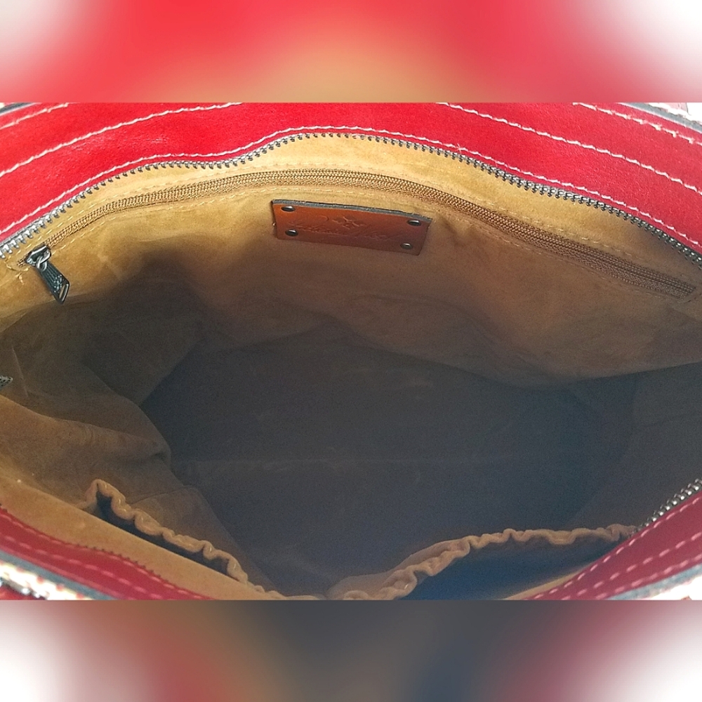 Patricia Nash Italian Fine Straw Multi Weave & Leather Viana Ochre Tote Bag - Picture 13 of 15